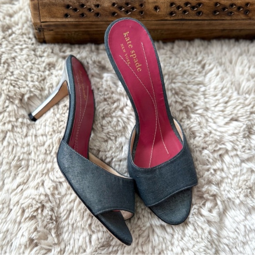 Kate Spade Gala too slides sandals leather size 7 metallic